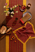 Mor Cross Table Runner | Vermillion + Ochre