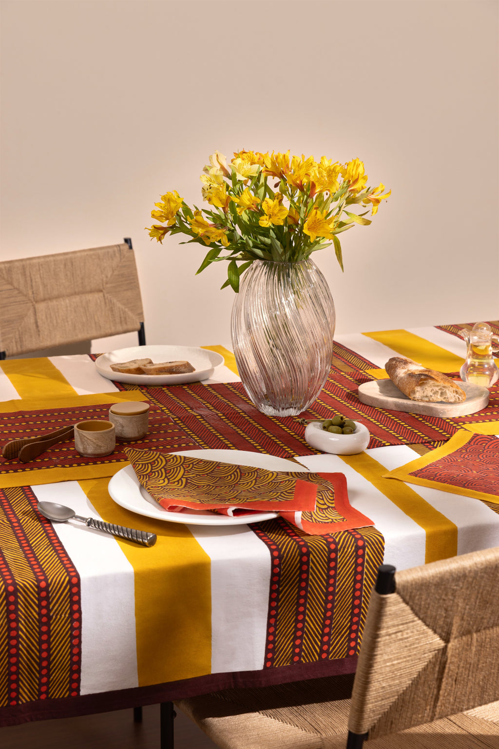 Machli Napkins (Set of 4) | Vermillion + Ochre