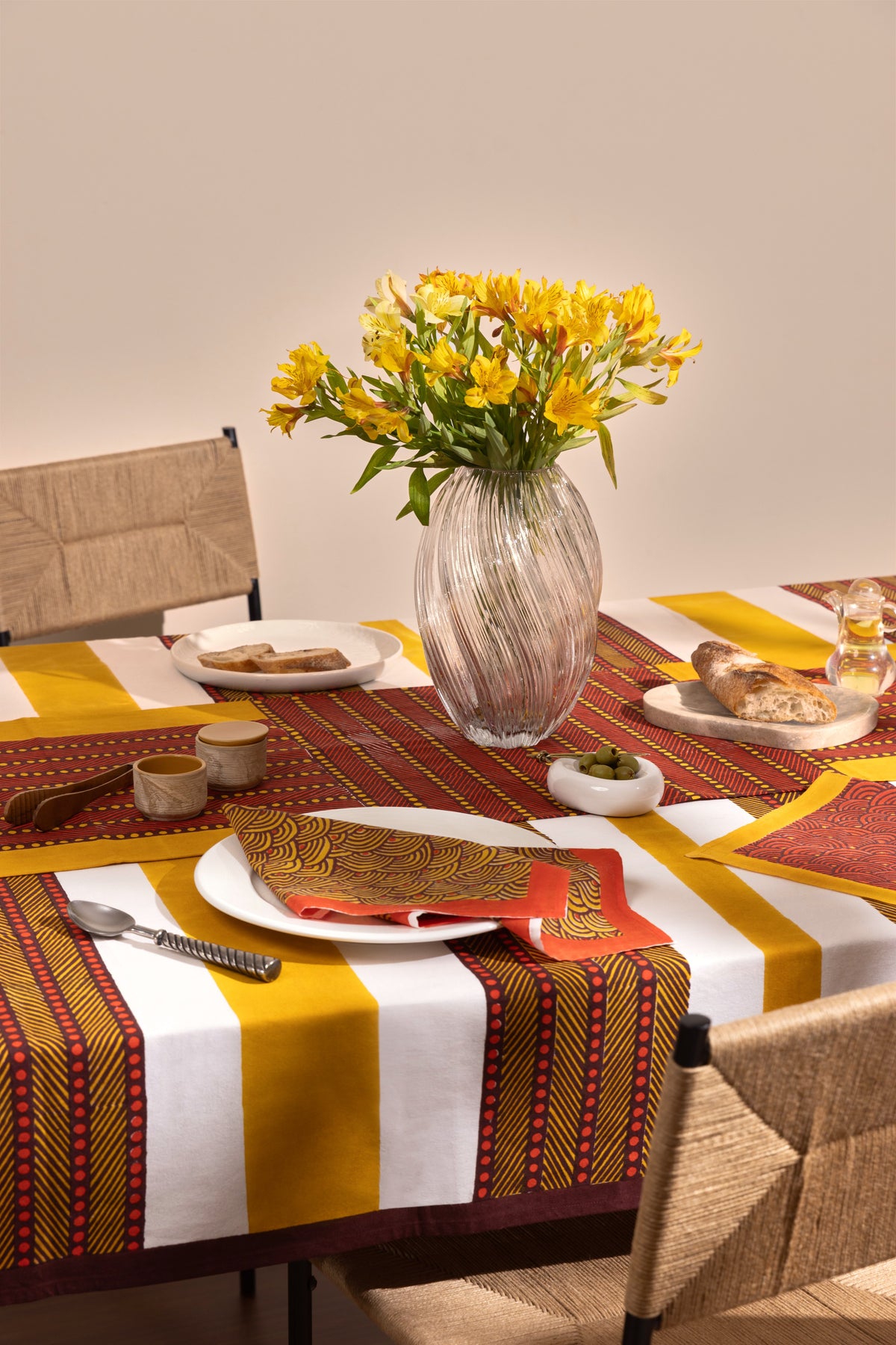 Machli Napkins (Set of 4) | Vermillion + Ochre