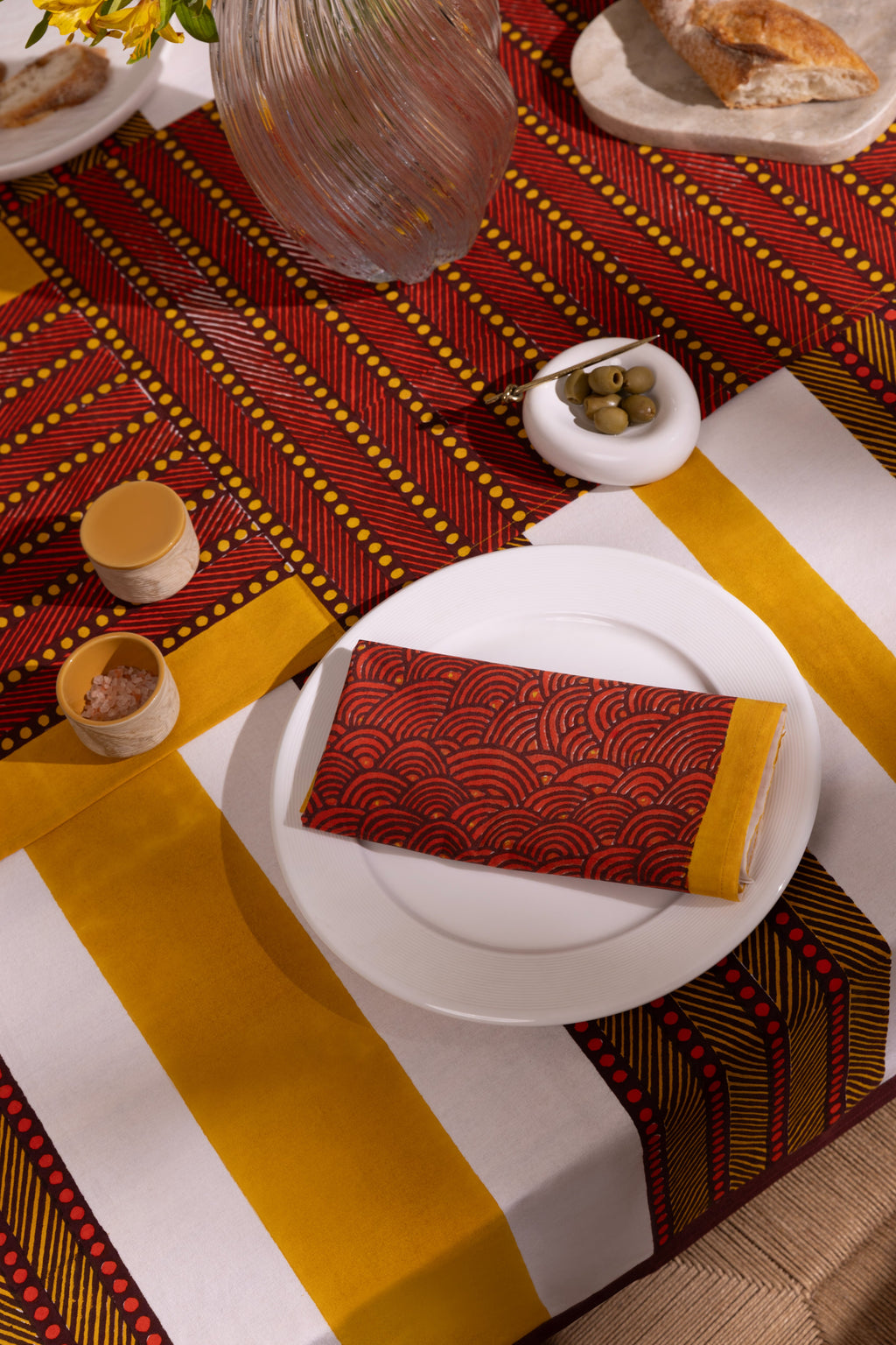 Machli Napkins (Set of 4) | Vermillion + Ochre