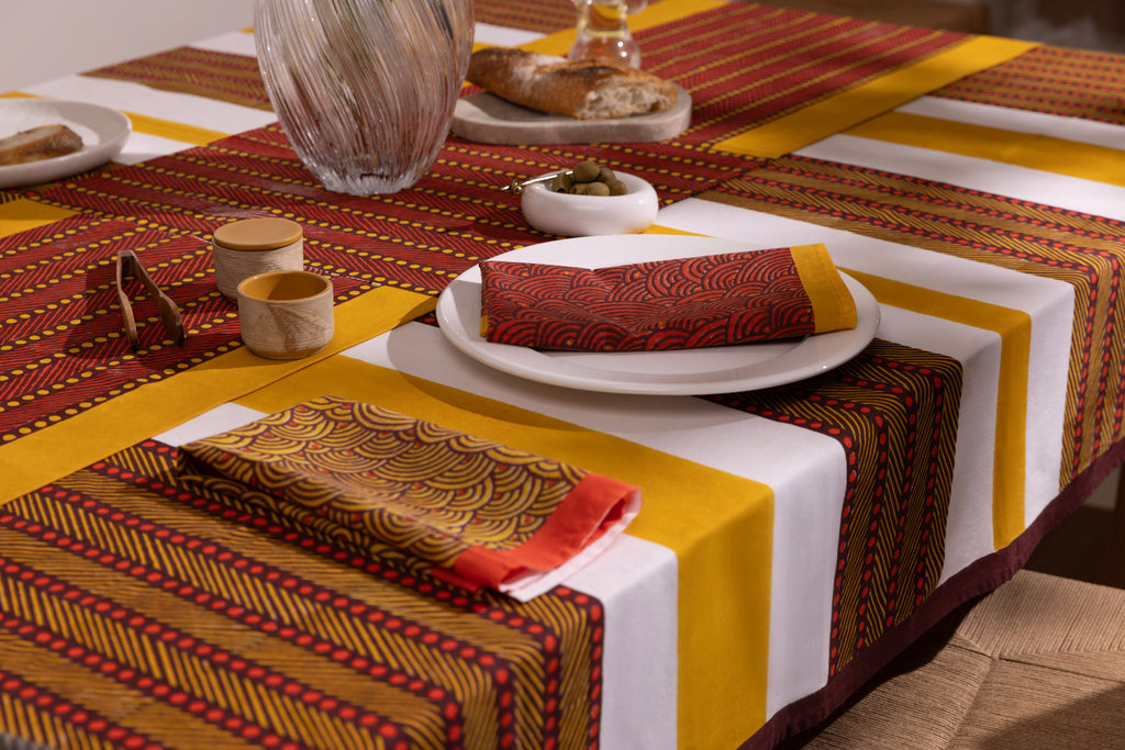 Mor Cross Table Runner | Vermillion + Ochre