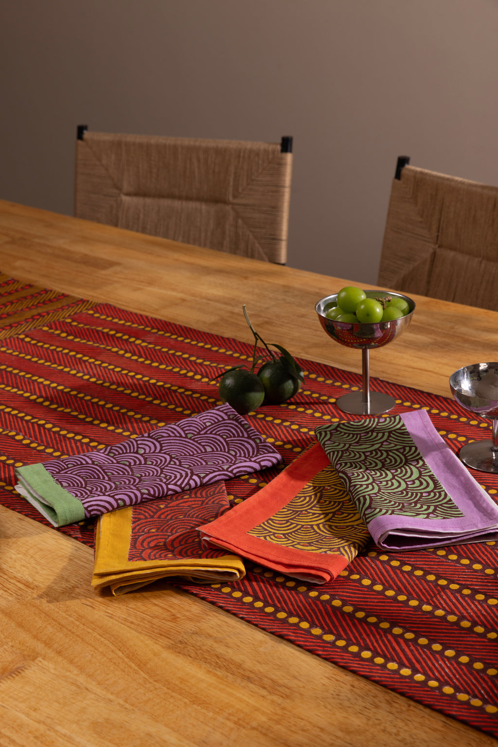 Mor Split Table Runner | Vermillion + Ochre