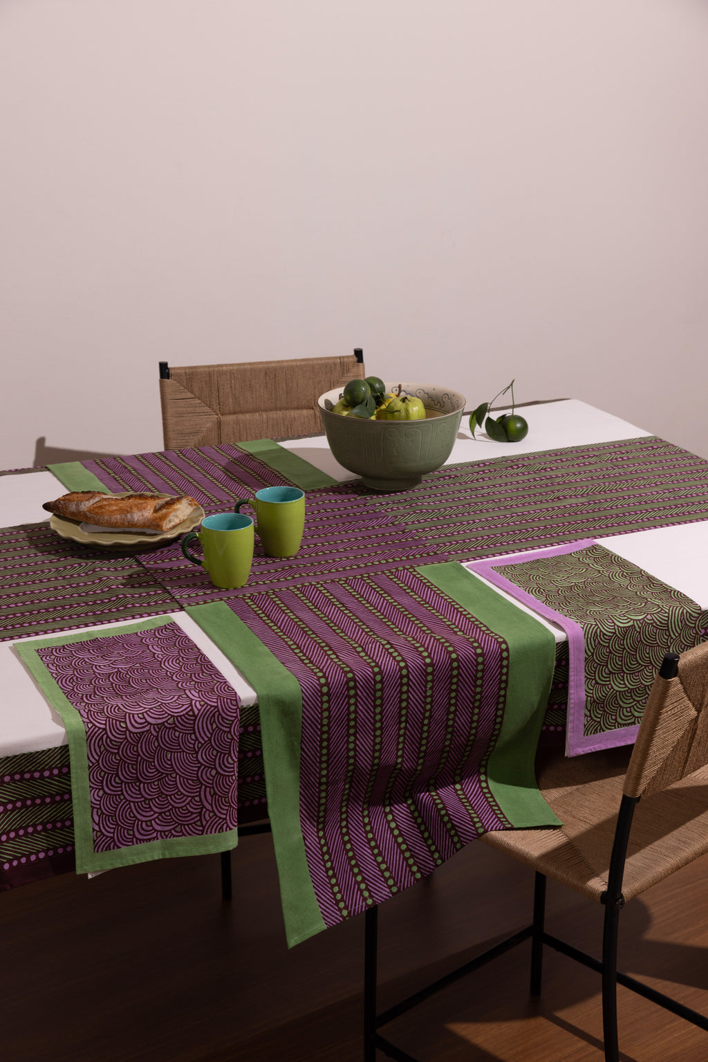 Machli Napkins (Set of 4) | Orchid + Celadon
